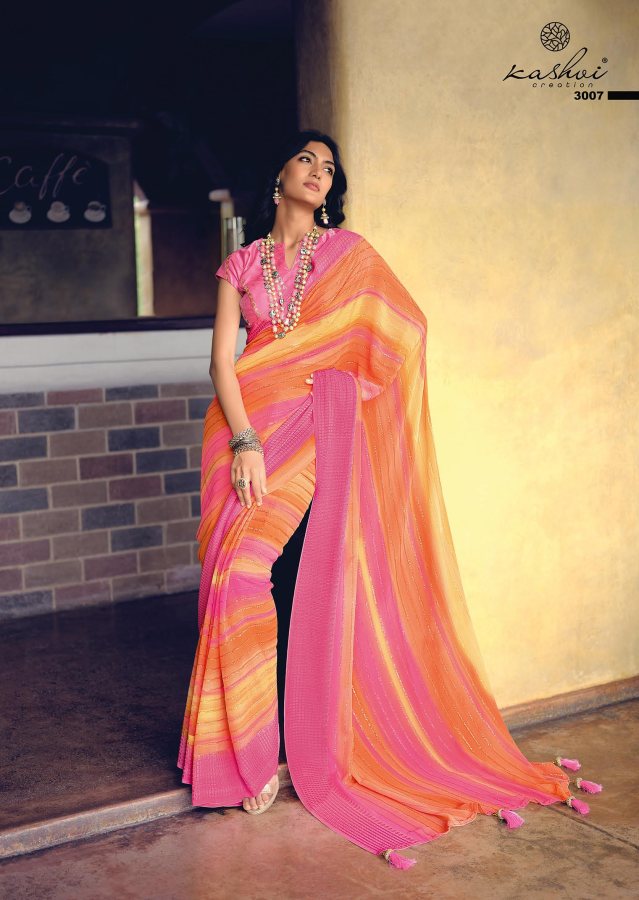 Kashvi Ananya Printed Georgette Fancy Ethnic Wear Saree Collection